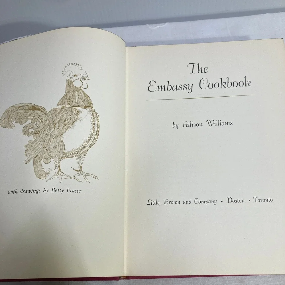 The Embassy‎ Cookbook Allison Williams 1966 First Edition Hardcover Vintage Red